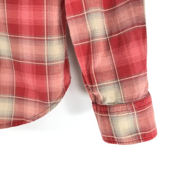 Chaps Denim Long Sleeve Western Shirt Women's Medium Plaid 100% Cotton Casual - Picture 5 of 11